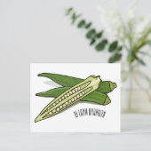 Okra-Cartoon-Abbildung Postkarte (Stehend Vorderseite)