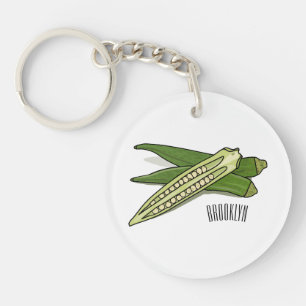Okra-Cartoon-Abbildung Schlüsselanhänger