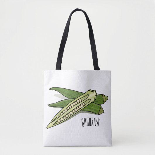 Okra-Cartoon-Abbildung Tasche (Vorderseite)