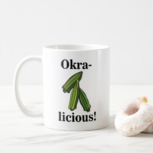 Okra Gemeine Veggie Feinschmecker Kaffeetasse (Mit Donut)