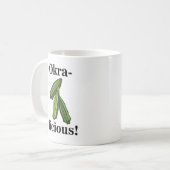 Okra Gemeine Veggie Feinschmecker Kaffeetasse (Vorderseite Links)