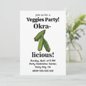 Okra Gemüse Gemüse Einladung (Stehend Vorderseite)