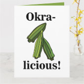 Okra Gemüse Veggie Gesunde Ernährung Karte (Gelbe Blume)