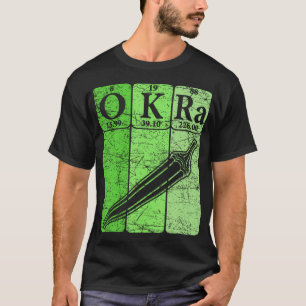 Okra Periodensystem Elemente Okra Gemüse Retro T-Shirt