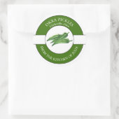 Okra-Pickle-Label Runder Aufkleber (Tasche)