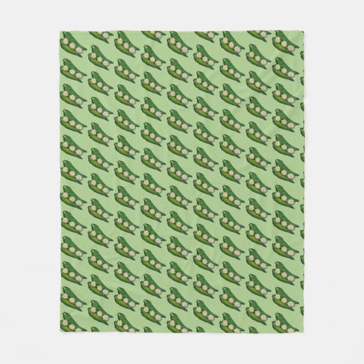 Okra Pods Veggie Gemüse Gumbo Südliche Lebensmitte Fleecedecke (Vorderseite)