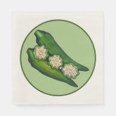 Okra Pods Veggie Gemüse Gumbo Südliche Lebensmitte Serviette (Vorderseite)
