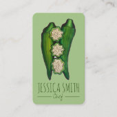 Okra Pods Veggie Gemüse Gumbo Südliche Lebensmitte Visitenkarte (Vorderseite)