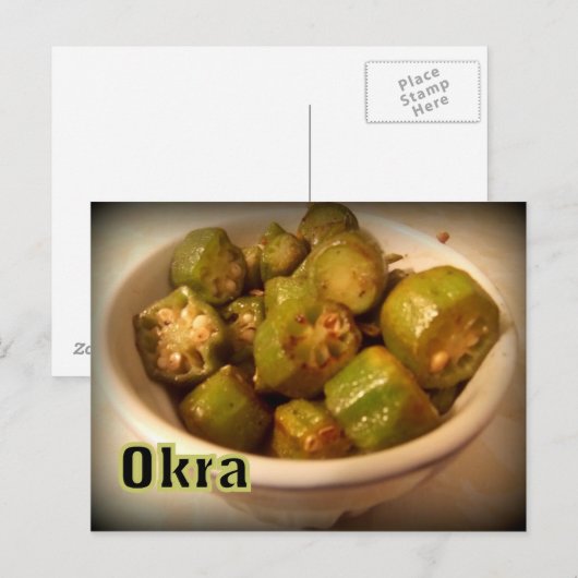 Okra Postkarte (Vorne/Hinten)