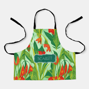 Okra Retro Personalisiertes Muster Schürze