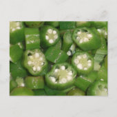 Okra-Scheiben auf Postkarte (Vorderseite)