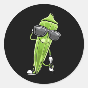 Okra tanzen mit Sungles Okras Runder Aufkleber