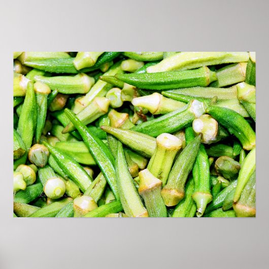 Okras grünes Gemüse noch Lebensplakat Poster (Vorne)