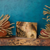 Oktant, Compass und Teleskop auf der nautischen Ka Fotoplatte (Seite)