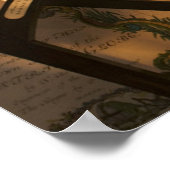 Oktant, Compass und Teleskop auf der nautischen Ka Poster (Ecke)