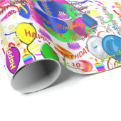 Oktober, 10 Geburtstag Geschenkpapier (Rolleneckpunkt)