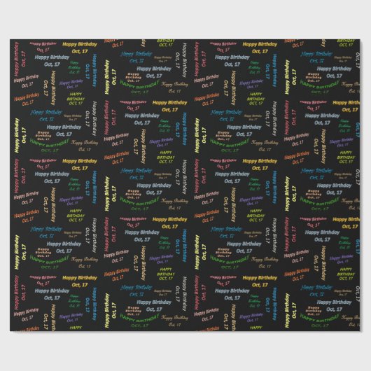 Oktober, 17 Geburtstag Geschenkpapier (Flach)