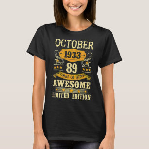 Oktober 1933 89 Jahr Phantastisch T-Shirt