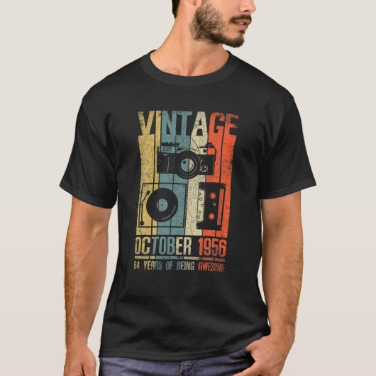 Oktober 1956 T 64 Year Old 1956 Birthday Geschenk T-Shirt (Vorderseite)
