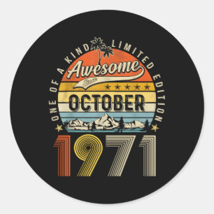 Oktober 1971 52. 52 runder aufkleber