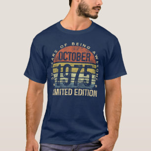 Oktober 1975 Limitierte Auflage 50Jährig 50. Gebur T-Shirt