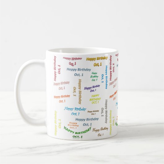Oktober, 1. Geburtstag Tasse (Links)