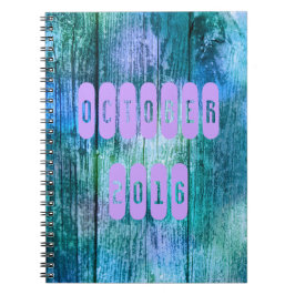 Oktober 2016 Lila Turquoise Month Notebook Notizblock