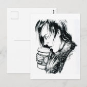 Oktober 2018 Tag 1 - Ein Kaffee-Cup Postkarte (Vorne/Hinten)