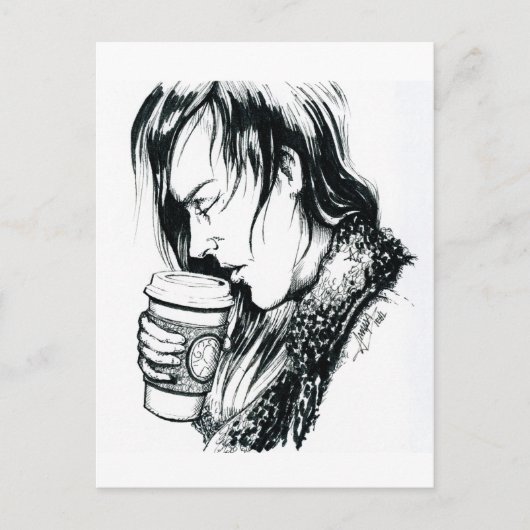 Oktober 2018 Tag 1 - Ein Kaffee-Cup Postkarte (Vorderseite)