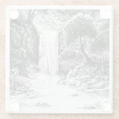 Oktober 2018 Tag 21 - Wasserfall im Wald Glasuntersetzer (Rückseite)