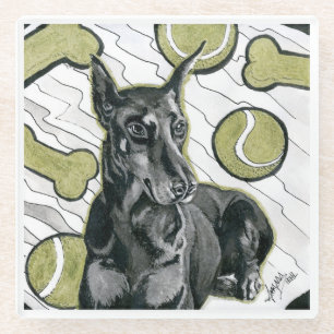 Oktober 2018 Tag 6 - Hübsche Doberman Dreams Glasuntersetzer