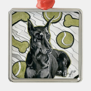 Oktober 2018 Tag 6 - Hübsche Doberman Dreams Ornament Aus Metall