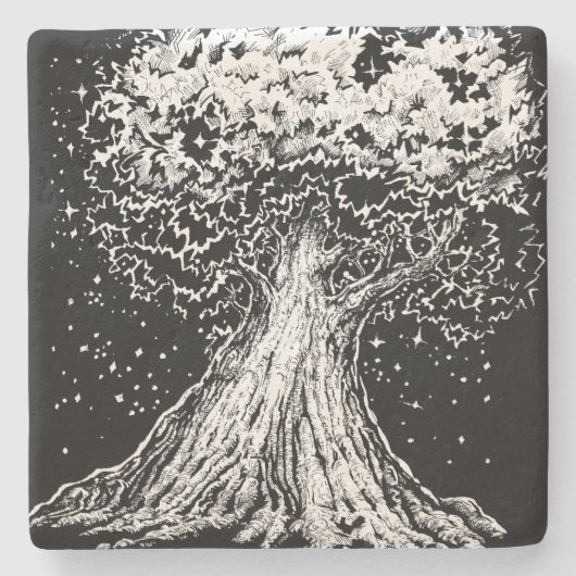 Oktober 2018 Tag 8 - Starry Tree Steinuntersetzer (Vorderseite)