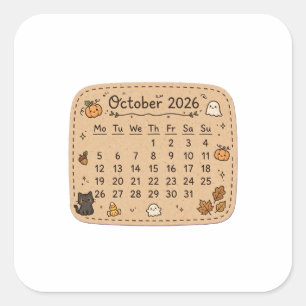 Oktober 2026 Kalender Aufkleber Halloween