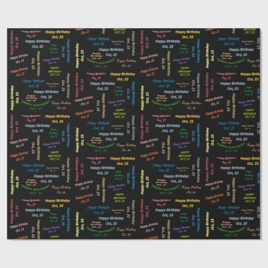 Oktober, 23 Geburtstag Geschenkpapier (Flach)