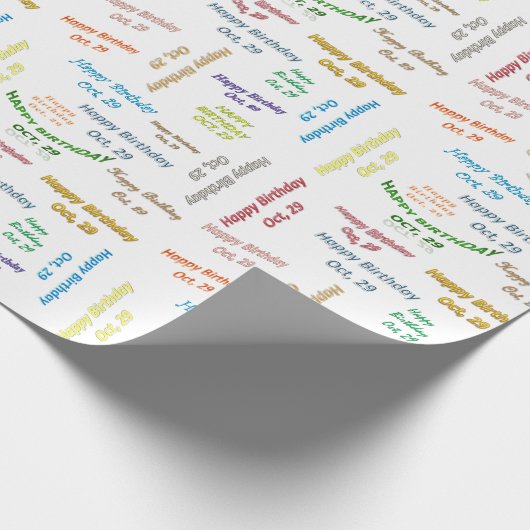 Oktober, 29 Geburtstag Geschenkpapier (Ecke)