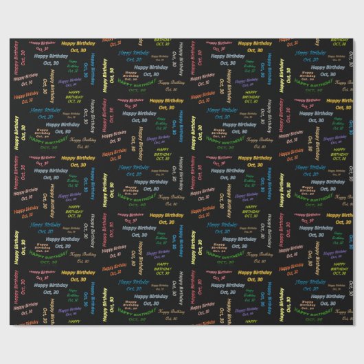 Oktober, 30 Geburtstag Geschenkpapier (Flach)