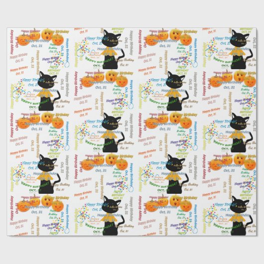Oktober, 31 Geburtstag Geschenkpapier (Flach)