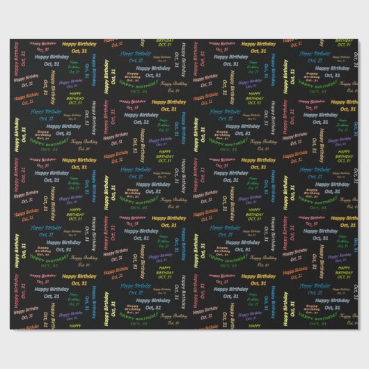 Oktober, 31 Geburtstag Geschenkpapier (Flach)