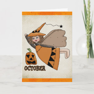 Oktober Angel Halloween/Geburtstagskarte Karte