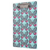 Oktober Aquamarin Glasswing Butterfly Design Klemmbrett (Links)