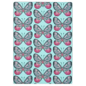 Oktober Aquamarin Glasswing Butterfly Design Klemmbrett (Rückseite)