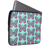 Oktober Aquamarin Glasswing Butterfly Design Laptopschutzhülle (Vorne Rechts)