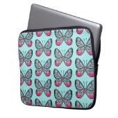 Oktober Aquamarin Glasswing Butterfly Design Laptopschutzhülle (Vorderseite Links)