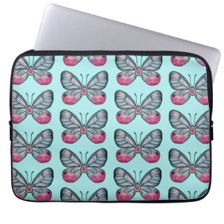 Oktober Aquamarin Glasswing Butterfly Design Laptopschutzhülle