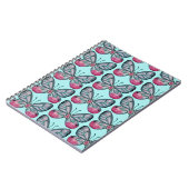 Oktober Aquamarin Glasswing Butterfly Design Notizblock (Linke Seite)