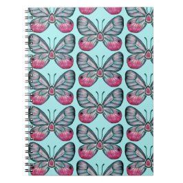 Oktober Aquamarin Glasswing Butterfly Design Notizblock