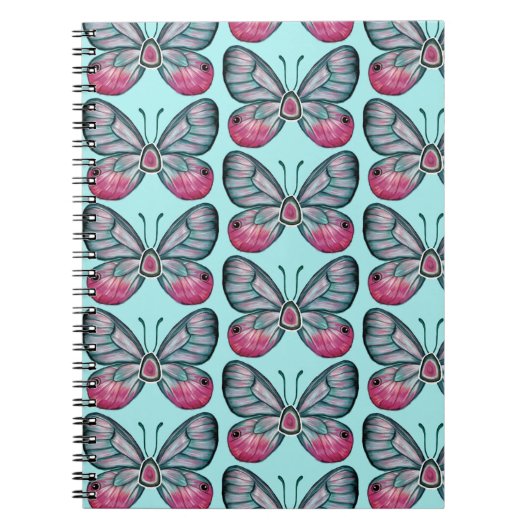 Oktober Aquamarin Glasswing Butterfly Design Notizblock (Vorderseite)