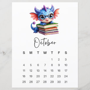 Oktober Baby-Drache Cozy Storybook Fantasy