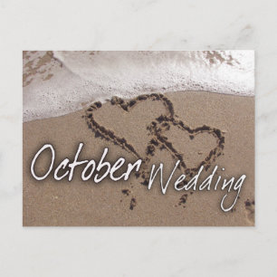Oktober Beach Hochzeit in Urlaubsort Card Postkarte
